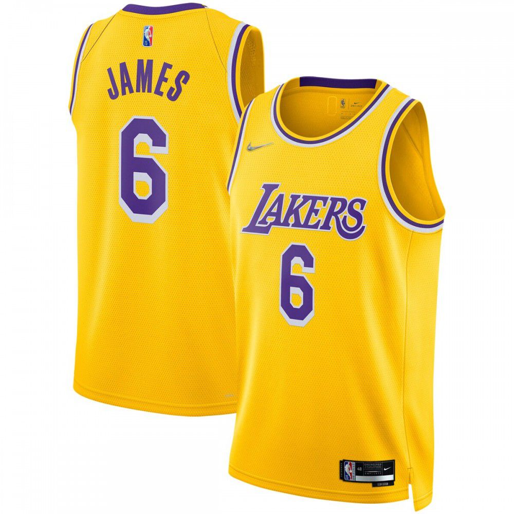 LeBron James Los Angeles Lakers 2021/22 Diamond Swingman Jersey - Icon Edition - Gold-Pro Kit Vault | Brand New 26/27 Sports Jerseys